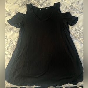 Black Cold-Shoulder Top